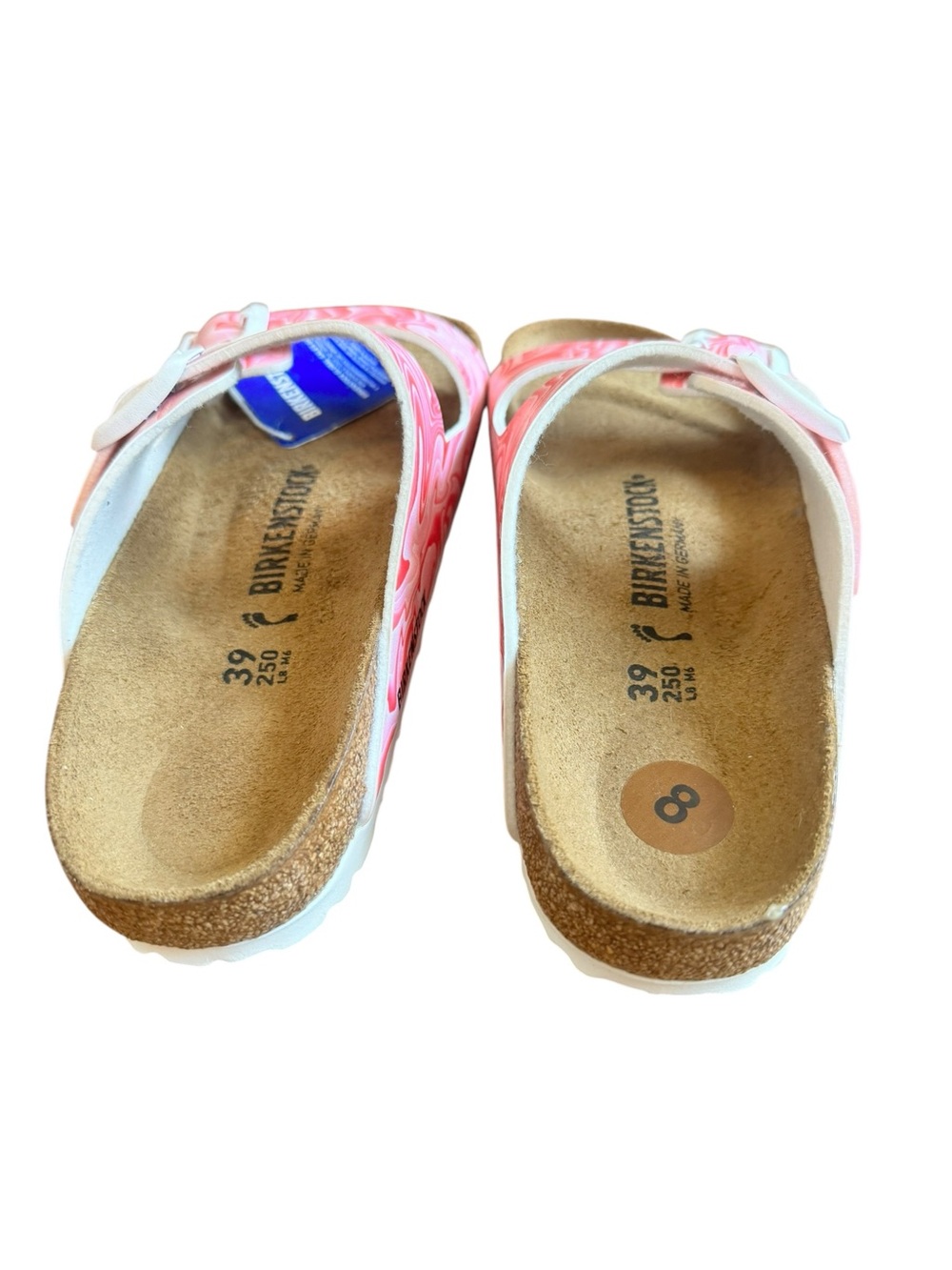 Birkenstock Kids Arizona Pink Marble Two-Strip Sandal - Picture 7 of 7
